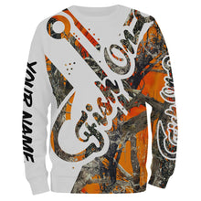 Load image into Gallery viewer, Fish On Orange Muddy Camo Customize Name Fishing Shirts Personalized All Over Printed Shirt For Men, Women And Kid NQS554