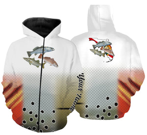 Inshore Slam Snook, Redfish, Speckled Trout fishing Florida custom 3D All Over print shirts NQS557