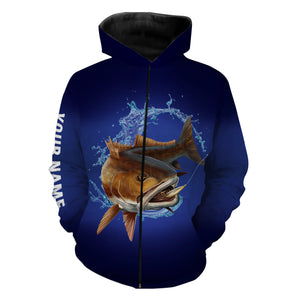 Redfish Puppy Drum Fishing Blue Customize Name 3D All Over printed Shirts NQS329