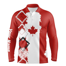 Load image into Gallery viewer, Mens golf polo shirts Canada flag patriot custom name golf shirts for men, gift for the golfers NQS4314