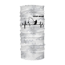 Load image into Gallery viewer, Fishing Heartbeat American flag fishing rod custom name Long Sleeve performance Fishing Shirts jerseys NQS4533