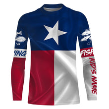 Load image into Gallery viewer, Texas Slam Redfish Puppy Drum, Speckled Trout, Flounder Texas State Flag Customize Name All Over Printed Shirts NQS444