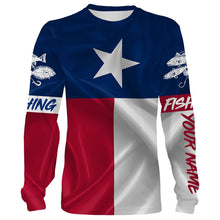 Load image into Gallery viewer, Texas Slam Redfish Puppy Drum, Speckled Trout, Flounder Texas State Flag Customize Name All Over Printed Shirts NQS444