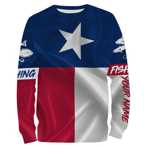 Texas Slam Redfish Puppy Drum, Speckled Trout, Flounder Texas State Flag Customize Name All Over Printed Shirts NQS444
