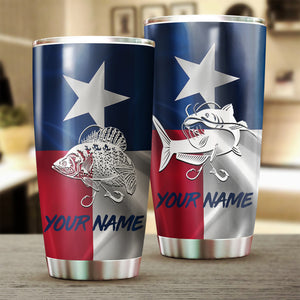 1PC  Crappie, Catfish Texas Customize name Stainless Steel Fishing Tumbler Cup - Personalized Fishing gift for Fishing lovers - NQS827