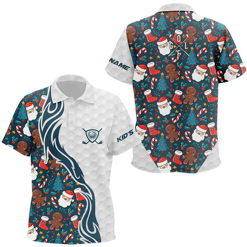 Funny Christmas pattern golf ball Kid golf polo shirt custom christmas golf shirts for children NQS6853