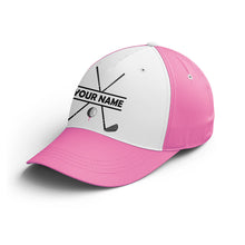 Load image into Gallery viewer, Women Golfer hat custom name pink and white golf hats Unisex Baseball women golf hats, golfing gift NQS6606