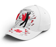 Load image into Gallery viewer, Golf club custom name Canadian Flag patriotic Custom golf hat Unisex Baseball golf cap NQS2225