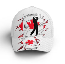 Load image into Gallery viewer, Golf club custom name Canadian Flag patriotic Custom golf hat Unisex Baseball golf cap NQS2225