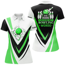 Load image into Gallery viewer, Custom bowling polo shirts for women I&#39;m not swearing, I&#39;m using my bowling words green bowl shirts NQS6632