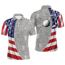 Load image into Gallery viewer, American flag patriot Mens golf polo shirts custom golf clubs pattern crawl walk golf tops for mens NQS6641