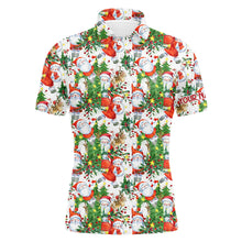 Load image into Gallery viewer, Mens golf polo shirt custom Christmas Santa Claus golf polos shirt for men, Christmas golfing gifts NQS6649