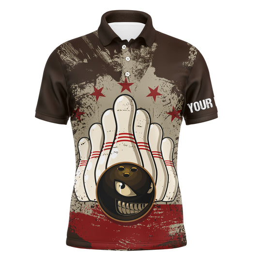 Custom bowling shirt for men – personalized team jersey front view