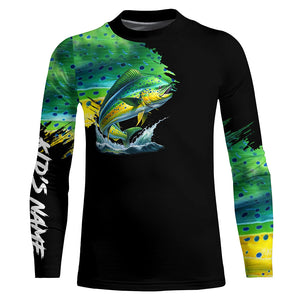 Mahi mahi fishing green scales Custom UV protection performance long sleeve tournament fishing jerseys NQS7317