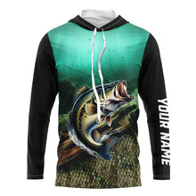 Load image into Gallery viewer, Largemouth Bass fishing green scales Custom UV protection performance long sleeve fishing shirts NQS7171