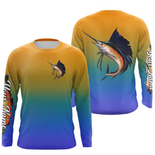 Load image into Gallery viewer, Sailfish fishing Custom Name UV protection UPF 30+ fishing jersey, deep sea fishing tournament shirts NQS3957