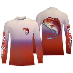 Red snapper fishing Custom Name sun protection fishing jersey, deep sea fishing tournament shirts NQS3960