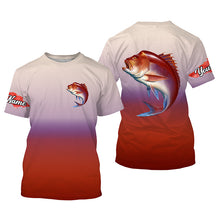 Load image into Gallery viewer, Red snapper fishing Custom Name sun protection fishing jersey, deep sea fishing tournament shirts NQS3960