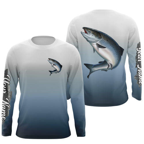 Chinook Salmon fishing Custom Name sun protection fishing jersey, Salmon fishing tournament shirts NQS3963