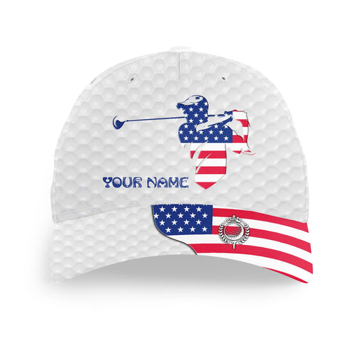 Golfer hat custom name American flag golf hats patriot golf white Unisex Baseball mens golf hats NQS7179