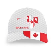 Load image into Gallery viewer, Golfer hat custom name Canadian flag golf hats patriot golf white Unisex Baseball mens golf hats NQS7180