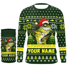 Load image into Gallery viewer, Funny Bass fishing custom name fishing ugly Christmas sweatshirt, Long sleeve Hooded, Christmas gifts NQS4210