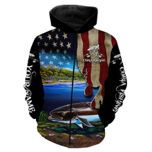 Load image into Gallery viewer, Cobia Fishing 3D American Flag Patriotic Customize name All over print fishing shirts NQS518