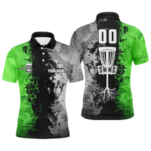 Load image into Gallery viewer, Custom name and number Disc Golf basket Men polo shirts, disc golf shirts for men | Green NQS6471