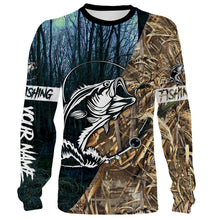 Load image into Gallery viewer, Largemouth Bass Fishing Camo Customize Name 3D All Over Pinted Shirts Personalized Fishing Gift For Men, Women And Kid NQS394