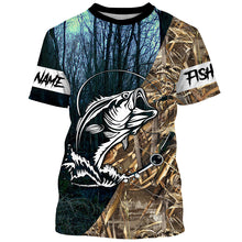 Load image into Gallery viewer, Largemouth Bass Fishing Camo Customize Name 3D All Over Pinted Shirts Personalized Fishing Gift For Men, Women And Kid NQS394