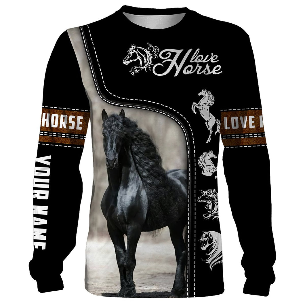 Friesian horse Customize Name 3D All Over Printed Shirts Personalized gift For Horse Lovers NQS652