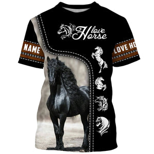 Friesian horse Customize Name 3D All Over Printed Shirts Personalized gift For Horse Lovers NQS652