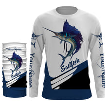 Load image into Gallery viewer, Sailfish fishing saltwater sportfishing Custom Name UV protection UPF 30+ fishing jersey NQS3013