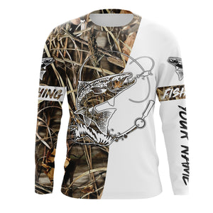 Salmon Tattoo Fishing performance fishing shirt UV protection quick dry customize name long sleeves NQS646