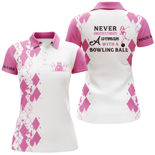 Custom bowling shirt for women – personalized team jersey front view
