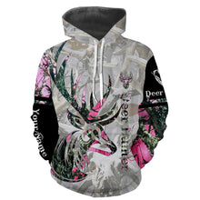 Load image into Gallery viewer, Deer Hunter Country Girl Pink Muddy camo Custom Name 3D All over print shirts - personalized hunting apparel gifts for Adult and Kid - NQS768