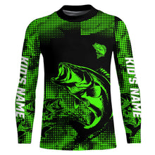 Load image into Gallery viewer, Largemouth Bass fishing jersey Custom UV protection performance bass fishing tournament shirts | Green NQS7236