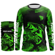 Load image into Gallery viewer, Largemouth Bass fishing jersey Custom UV protection performance bass fishing tournament shirts | Green NQS7236