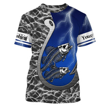 Load image into Gallery viewer, Bass fishing fish reaper fish hook fish skull Custom Name 3D All over Printed UV Protection Shirts NQS4065