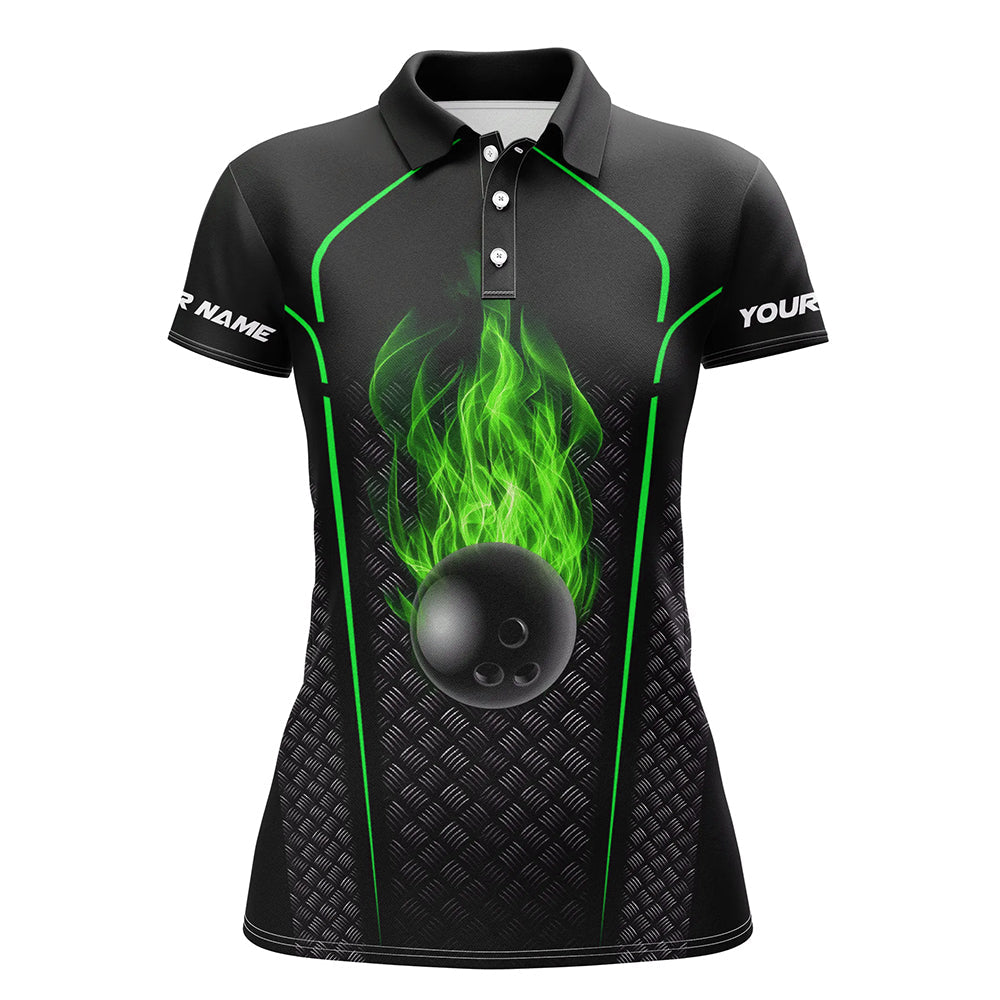 Bowling Shirt For women custom short sleeve polo Bowling Jersey 3D Bowling Team Shirt For women| Green NQS6770