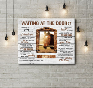 Waiting At The Door Horse Memorial Horse canvas wall art, Custom Name and pictures canvas horse prints NQS3150