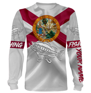 Bass fishing Florida State Flag 3D All Over print shirts saltwater personalized fishing apparel for Adult and kid NQS433