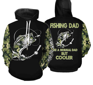 Bass Fishing Dad Like A Normal Dad But Cooler Custom Fishing Shirts Gift For Father's day NQS352