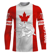 Load image into Gallery viewer, Musky Fishing 3D Canadian Flag Customize name All over print shirts NQS473