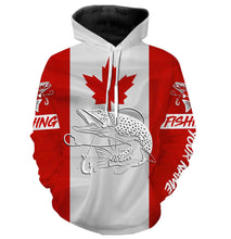 Load image into Gallery viewer, Northern Pike Fishing 3D Canadian Flag Customize name All over print shirts NQS471