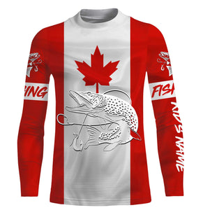 Northern Pike Fishing 3D Canadian Flag Customize name All over print shirts NQS471