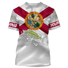 Load image into Gallery viewer, Bass Fishing Florida FL Flag Patriotic Customize Name Fishing Shirts Personalized All Over Printed Shirts For Men, Women And Kid NQS480