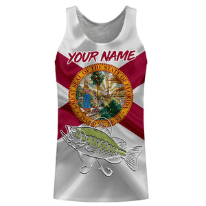 Bass Fishing Florida FL Flag Patriotic Customize Fishing Shirts  For Men, Women, Kid NQS480