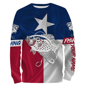 Crappie Tattoo fishing Texas Flag 3D All Over print shirts saltwater personalized fishing apparel for Adult and kid NQS398