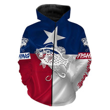Load image into Gallery viewer, Crappie Tattoo fishing Texas Flag 3D All Over print shirts saltwater personalized fishing apparel for Adult and kid NQS398